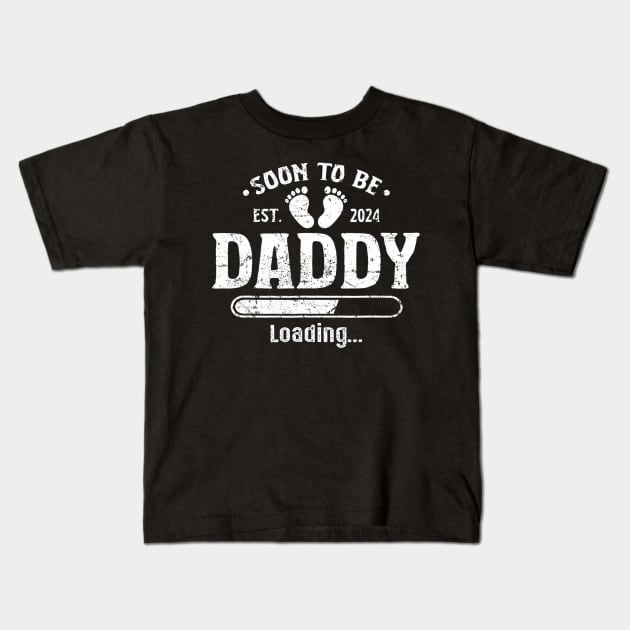 Daddy to be Soon to be Daddy 2024 Kids T-Shirt by Namatustee